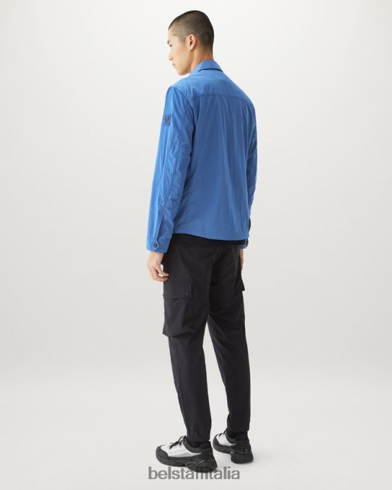 vestiario Belstaff sovracamicia spaccata guscio luccicante in avanti blu uomini H2DD6J76