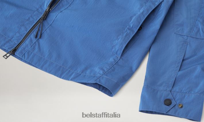 vestiario Belstaff sovracamicia spaccata guscio luccicante in avanti blu uomini H2DD6J76