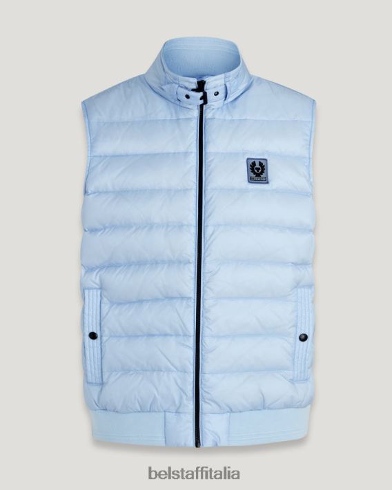 vestiario Belstaff gilet da circuito nylon imbottito in piuma azzurro uomini H2DD6J108