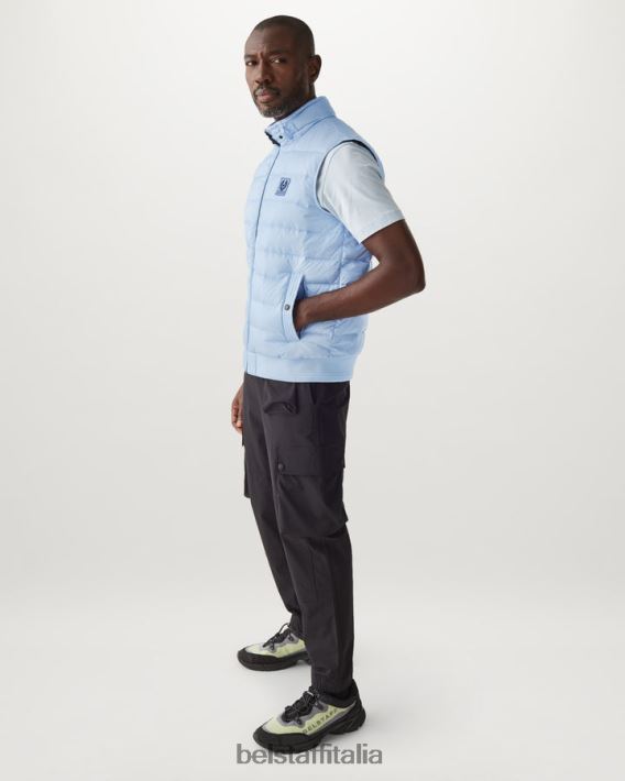 vestiario Belstaff gilet da circuito nylon imbottito in piuma azzurro uomini H2DD6J108