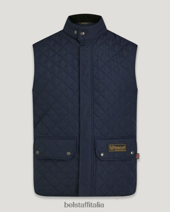 vestiario Belstaff gilet di gilet trapuntato in poliestere riciclato blu scuro uomini H2DD6J115