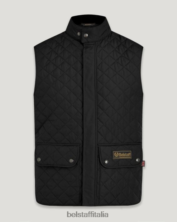 vestiario Belstaff gilet di gilet trapuntato in poliestere riciclato nero uomini H2DD6J113