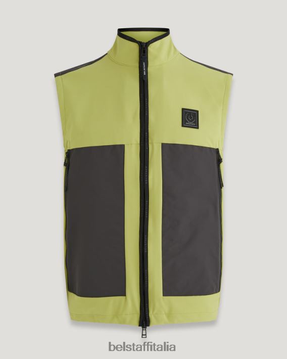 vestiario Belstaff gilet di rapporto guscio morbido giallo lime uomini H2DD6J110