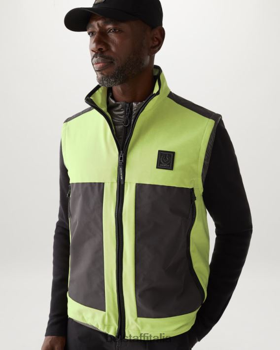 vestiario Belstaff gilet di rapporto guscio morbido giallo lime uomini H2DD6J110