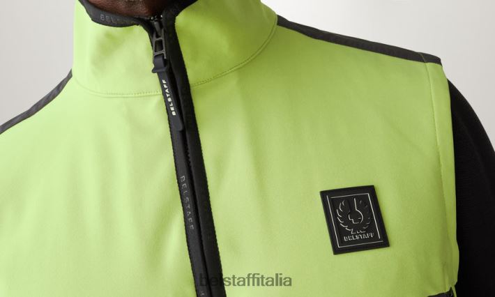 vestiario Belstaff gilet di rapporto guscio morbido giallo lime uomini H2DD6J110