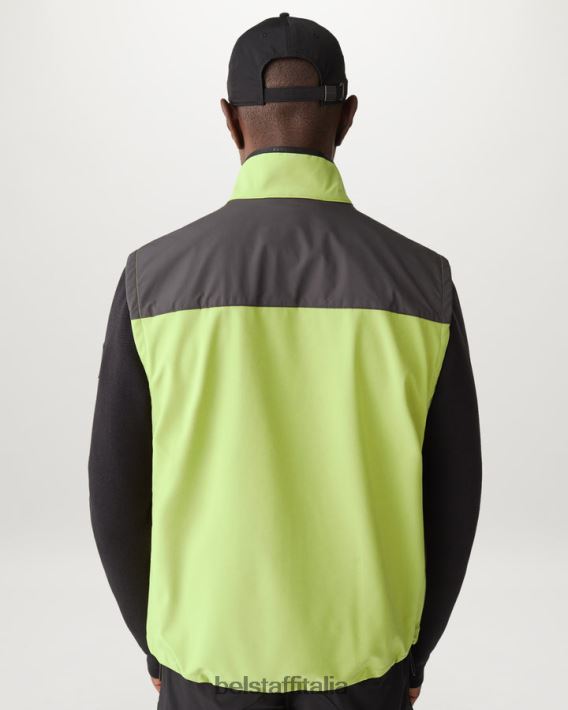 vestiario Belstaff gilet di rapporto guscio morbido giallo lime uomini H2DD6J110