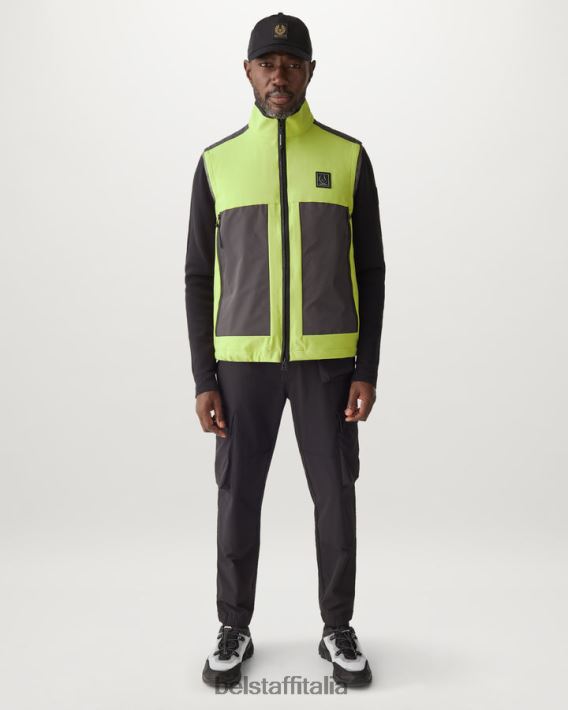 vestiario Belstaff gilet di rapporto guscio morbido giallo lime uomini H2DD6J110