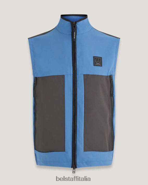 vestiario Belstaff gilet di rapporto softshell in avanti blu uomini H2DD6J106