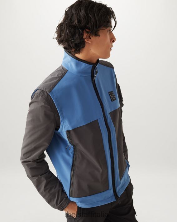 vestiario Belstaff gilet di rapporto softshell in avanti blu uomini H2DD6J106