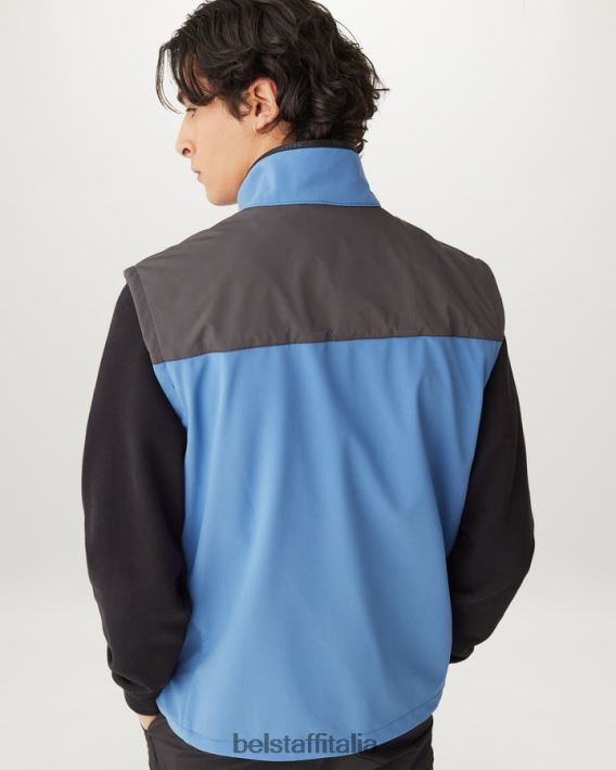 vestiario Belstaff gilet di rapporto softshell in avanti blu uomini H2DD6J106