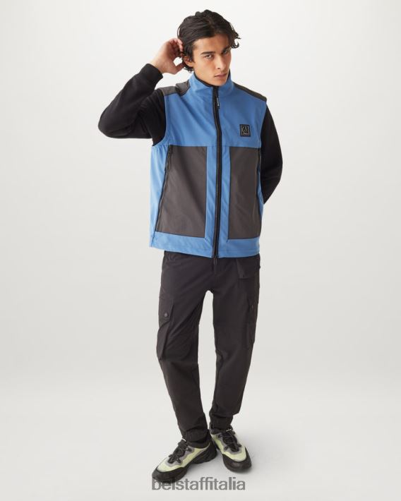 vestiario Belstaff gilet di rapporto softshell in avanti blu uomini H2DD6J106