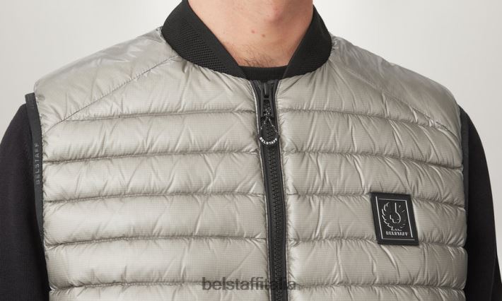 vestiario Belstaff gilet per cellula piumino ultraleggero argento uomini H2DD6J107