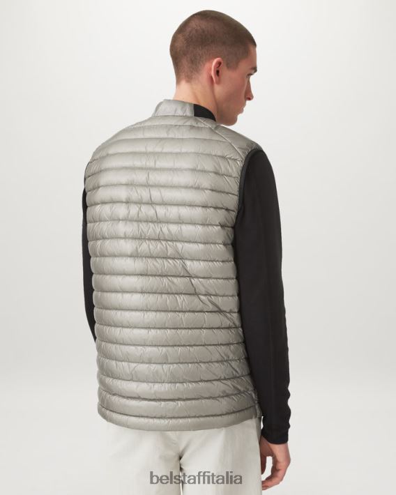 vestiario Belstaff gilet per cellula piumino ultraleggero argento uomini H2DD6J107