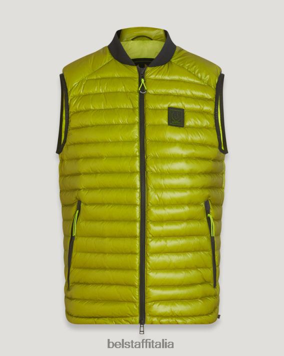 vestiario Belstaff gilet per cellula piumino ultraleggero giallo fluo uomini H2DD6J111