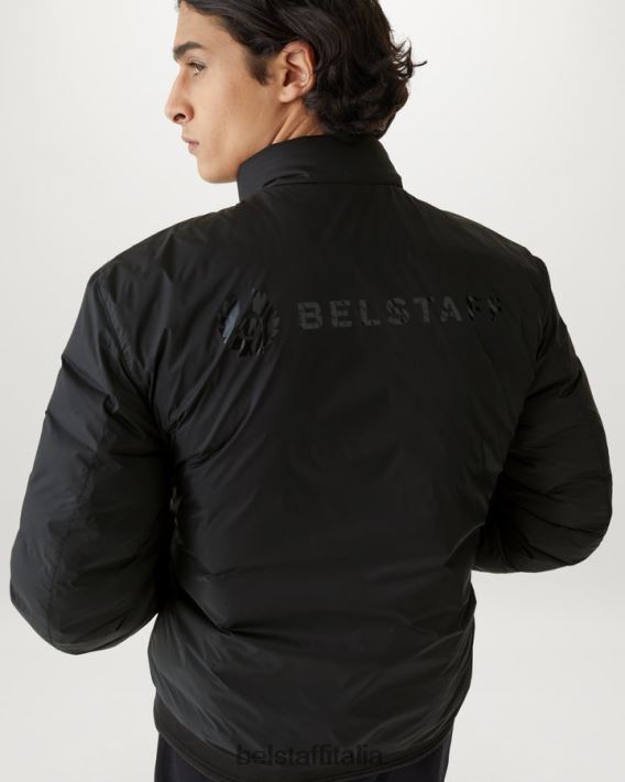 vestiario Belstaff giacca a circuito flash reversibile nylon imbottito in piuma nero/giallo fluo uomini H2DD6J46