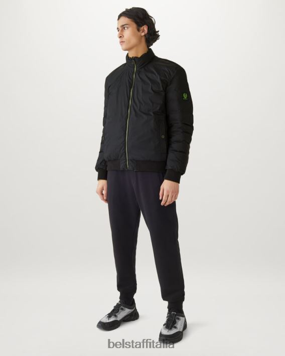 vestiario Belstaff giacca a circuito flash reversibile nylon imbottito in piuma nero/giallo fluo uomini H2DD6J46