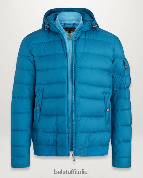 vestiario Belstaff giacca da stadio nylon imbottito in piuma blu oceano/blu orizzonte uomini H2DD6J52