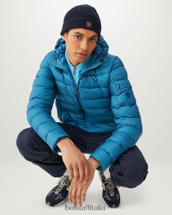 vestiario Belstaff giacca da stadio nylon imbottito in piuma blu oceano/blu orizzonte uomini H2DD6J52