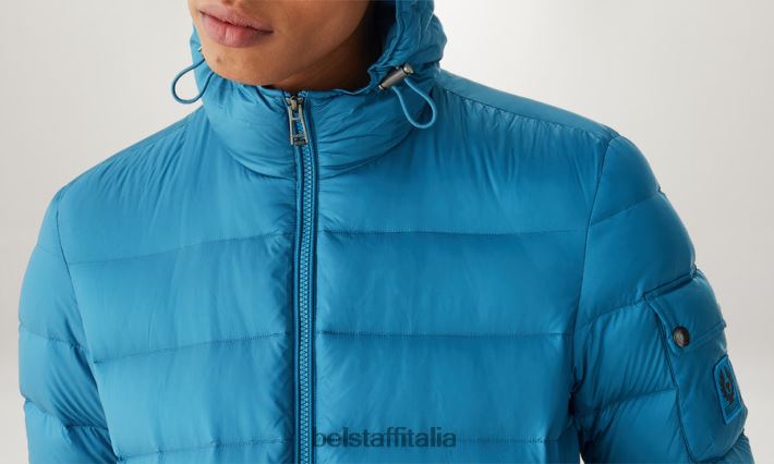 vestiario Belstaff giacca da stadio nylon imbottito in piuma blu oceano/blu orizzonte uomini H2DD6J52