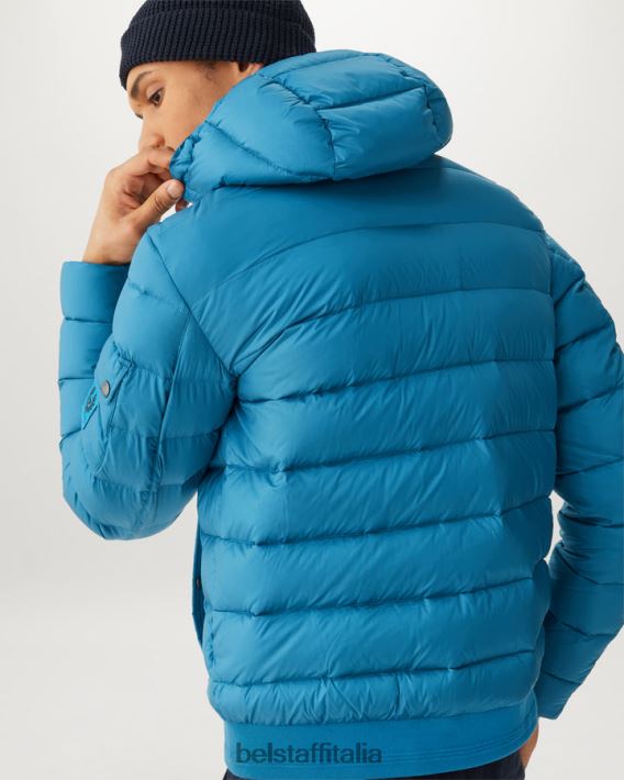 vestiario Belstaff giacca da stadio nylon imbottito in piuma blu oceano/blu orizzonte uomini H2DD6J52