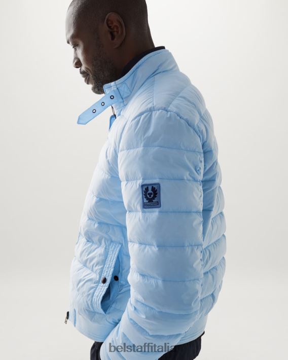 vestiario Belstaff giacca del circuito nylon imbottito in piuma azzurro uomini H2DD6J50