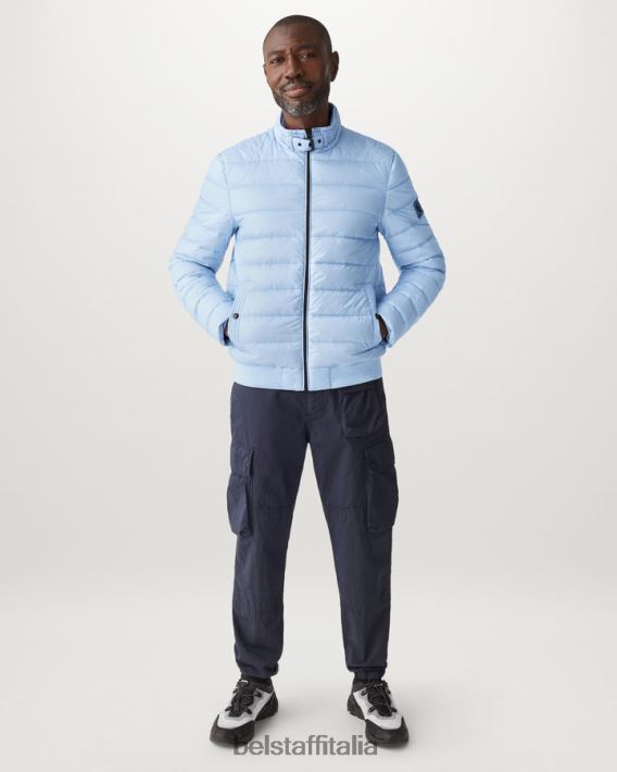 vestiario Belstaff giacca del circuito nylon imbottito in piuma azzurro uomini H2DD6J50