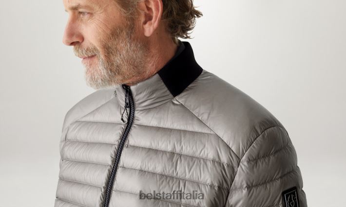 vestiario Belstaff giacca della cellula piumino ultraleggero argento uomini H2DD6J45