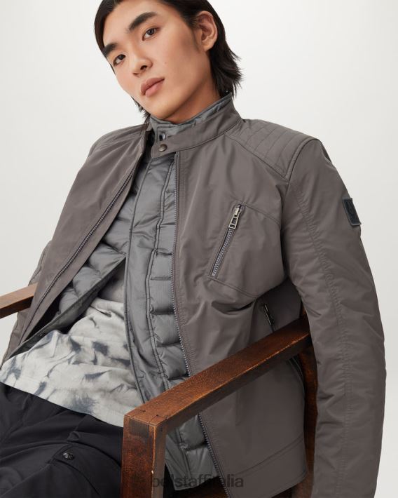 vestiario Belstaff giacca isolante grigio granito ripstop imbottito in piuma uomini H2DD6J57
