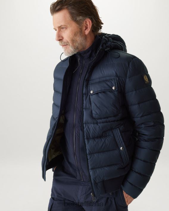 vestiario Belstaff giacca snella inchiostro scuro in nylon imbottito in piuma uomini H2DD6J63