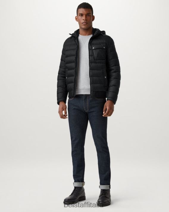 vestiario Belstaff giacca snella nylon imbottito in piuma nero uomini H2DD6J61