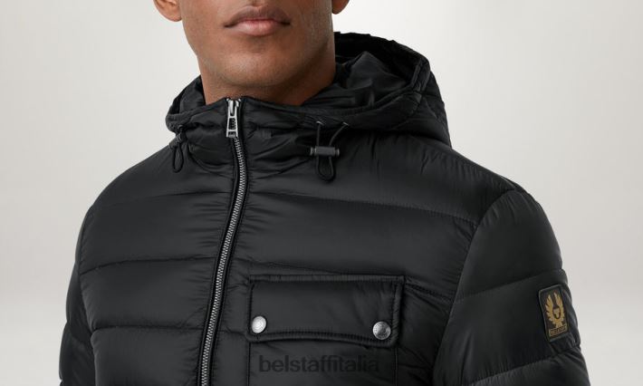 vestiario Belstaff giacca snella nylon imbottito in piuma nero uomini H2DD6J61