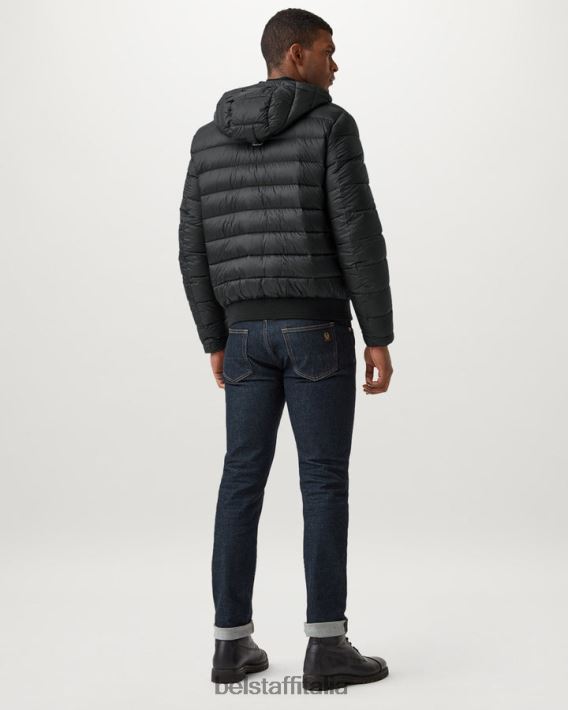 vestiario Belstaff giacca snella nylon imbottito in piuma nero uomini H2DD6J61