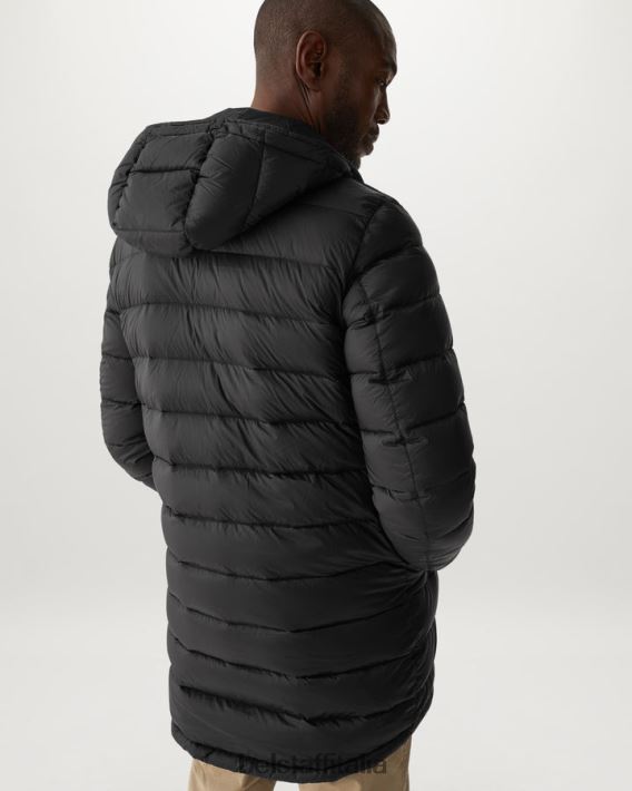 vestiario Belstaff parka da stadio nylon imbottito in piuma nero/argento antico uomini H2DD6J58