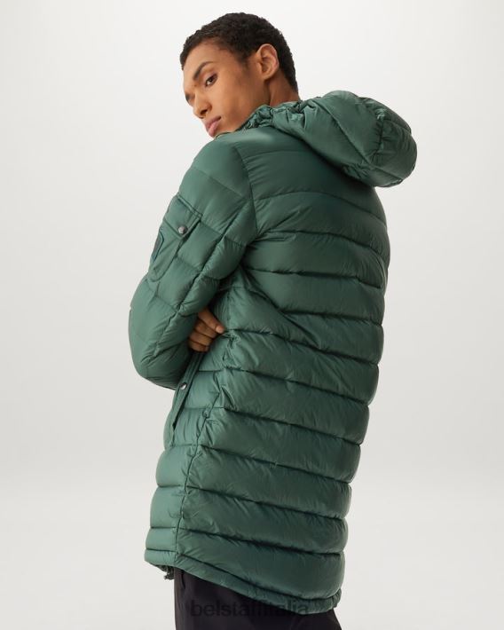 vestiario Belstaff parka da stadio nylon imbottito in piuma verde atlante/verde radioso uomini H2DD6J53