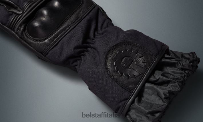 accessorio Belstaff guanti da moto cannone pelle e cordura nera uomini H2DD6J461