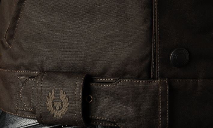 vestiario Belstaff Giacca da moto Brooklands mogano cotone cerato uomini H2DD6J427