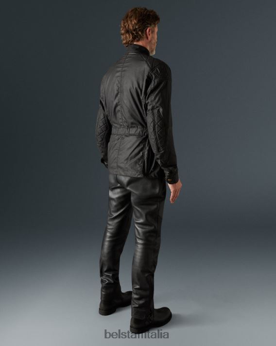 vestiario Belstaff Giacca da moto di McGee cotone cerato nero uomini H2DD6J422