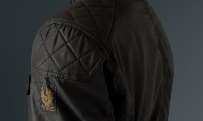 vestiario Belstaff Giacca da moto di McGee cotone cerato nero uomini H2DD6J422