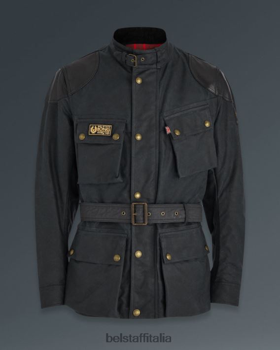 vestiario Belstaff McGregor pro cotone cerato vintage nero uomini H2DD6J414