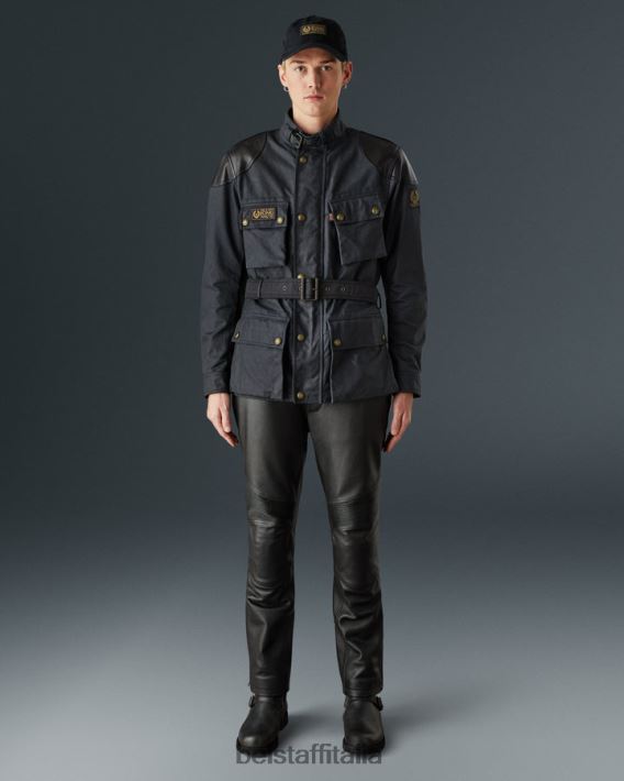 vestiario Belstaff McGregor pro cotone cerato vintage nero uomini H2DD6J414