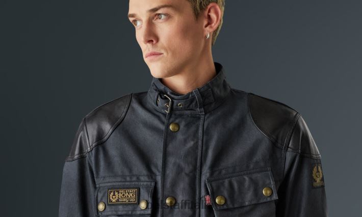 vestiario Belstaff McGregor pro cotone cerato vintage nero uomini H2DD6J414