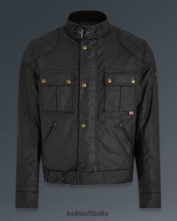 vestiario Belstaff brookland 2.0 cotone cerato nero uomini H2DD6J429