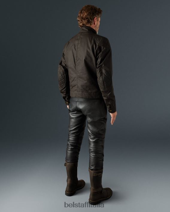 vestiario Belstaff brookland 2.0 mogano cotone cerato uomini H2DD6J418