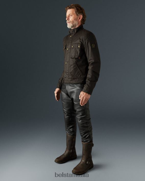 vestiario Belstaff brookland 2.0 mogano cotone cerato uomini H2DD6J418