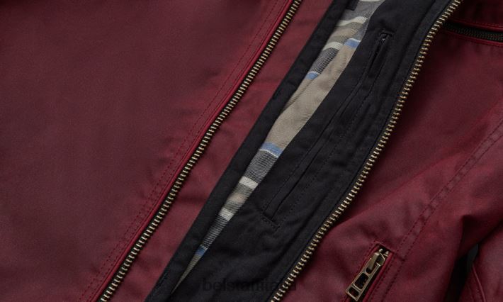 vestiario Belstaff giacca da moto ariel cotone cerato rosso racing uomini H2DD6J428