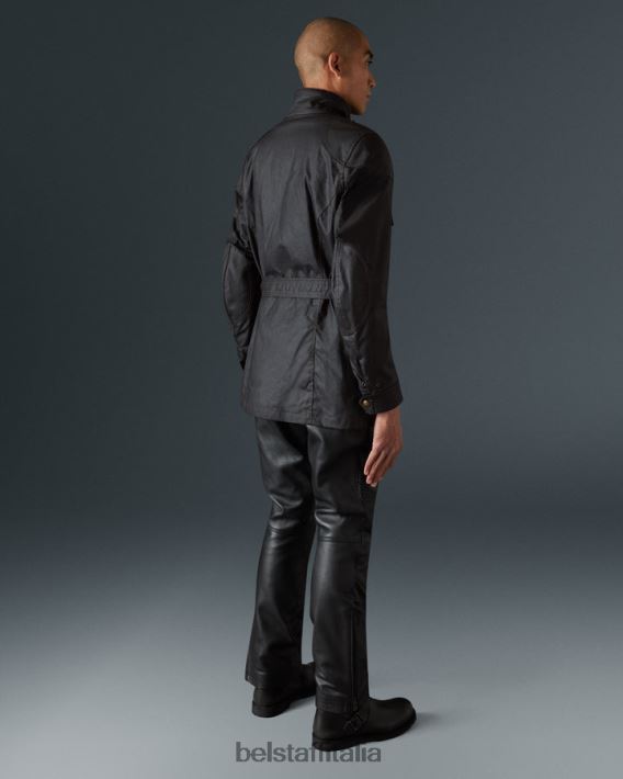 vestiario Belstaff giacca da moto trialmaster cotone cerato nero uomini H2DD6J421