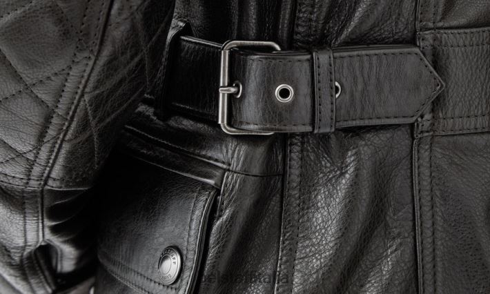vestiario Belstaff giacca da moto Turner pelle cerata a mano nero antico uomini H2DD6J430