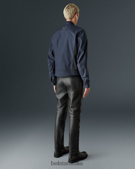 vestiario Belstaff giacca da motociclista del tempio nylon tecnico blu scuro uomini H2DD6J444