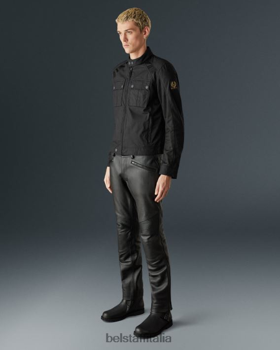vestiario Belstaff giacca da motociclista del tempio nylon tecnico nero uomini H2DD6J443
