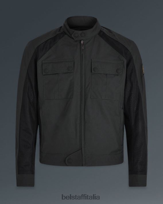 vestiario Belstaff giacca da motociclista del tempio nylon tecnico verde militare uomini H2DD6J445
